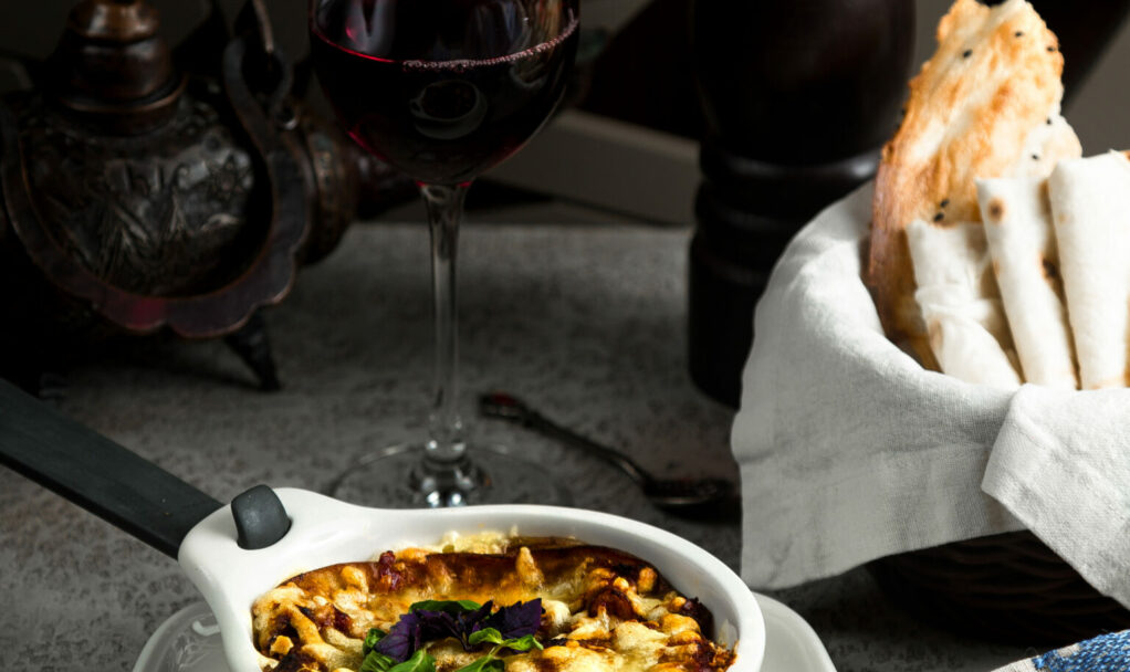 fried julien with mushrooms and cheese